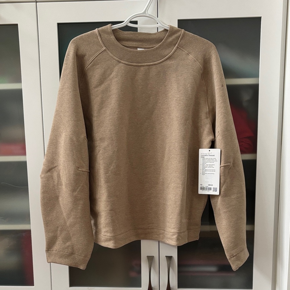Lululemon Loungeful Relaxed Crew SZ XS Heathered Nutmeg GORGEOUS!! NWT ❤️❤️❤️